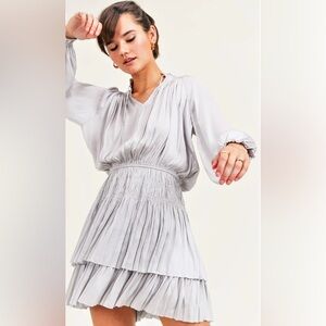 Lana Dress in Romantic Blush with Subtle Bubble Top and Smocking